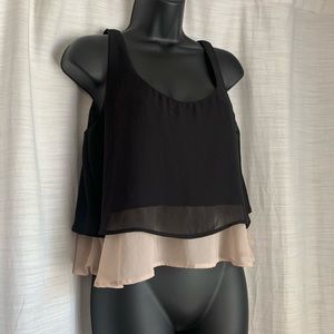 Flowy Chiffon Layered Crop Top